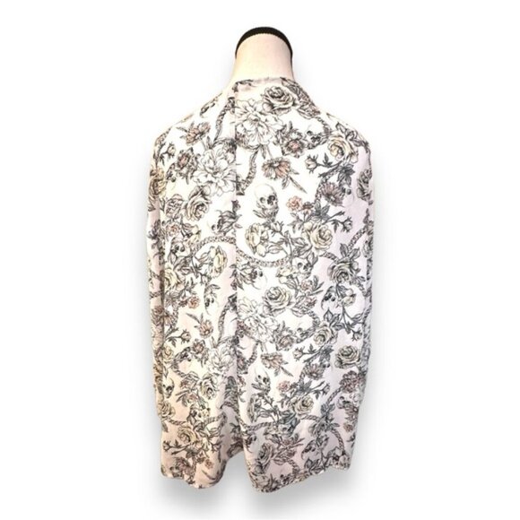 Women’s torrid 1/2 Floral Skull Cropped Chiffon Kimono Shrug 1X 2X 14 16 18 20 - Picture 6 of 10
